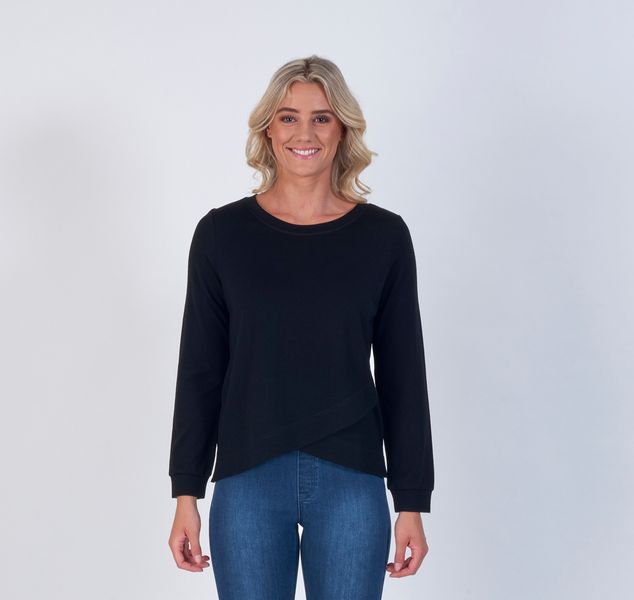 Merino Top with Crossover Front