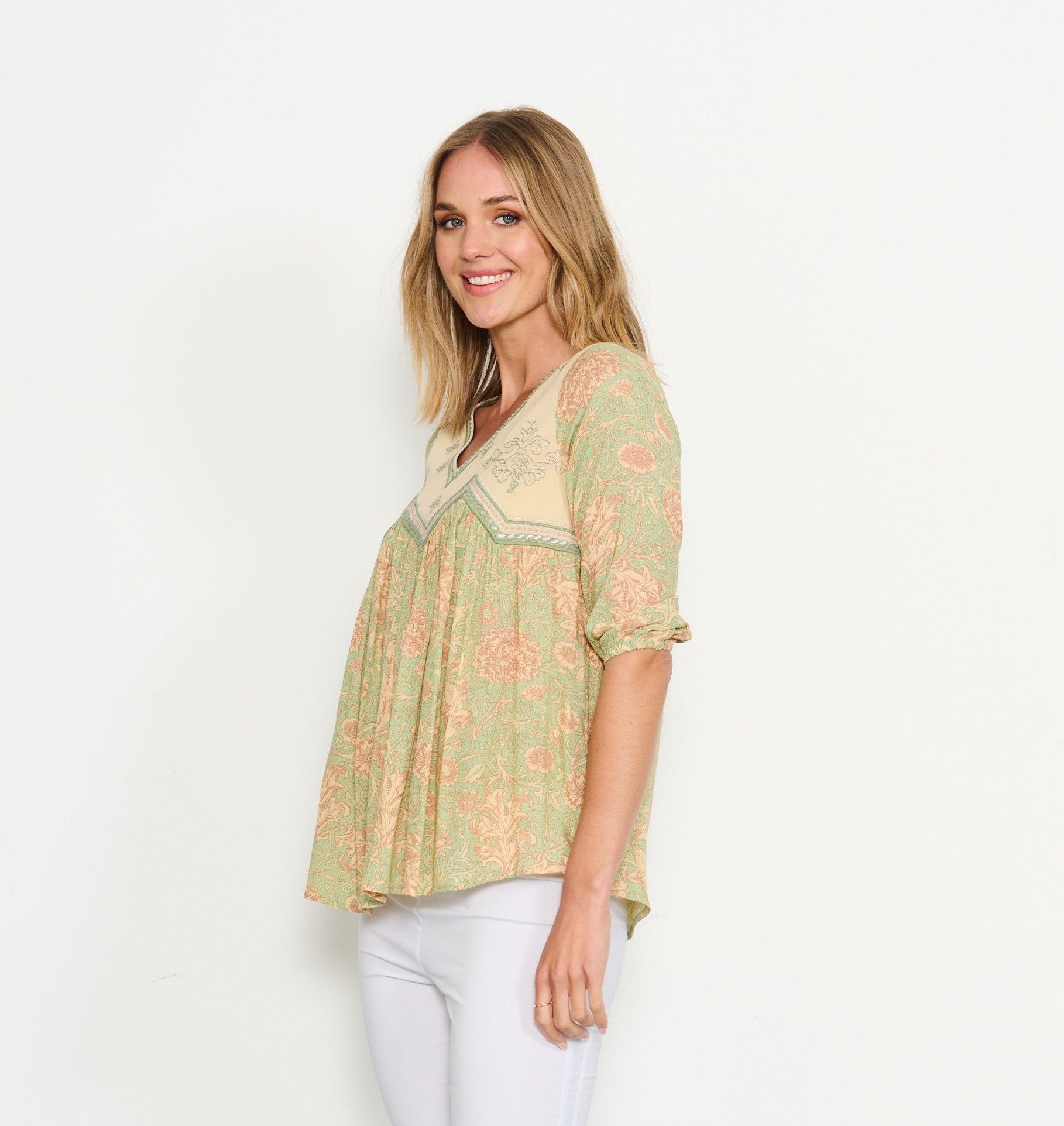 EMBROIDERED Trim Top
