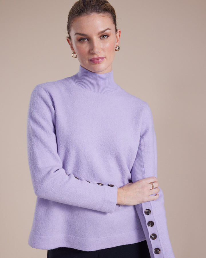 BUTTON Sleeve Wool Sweater