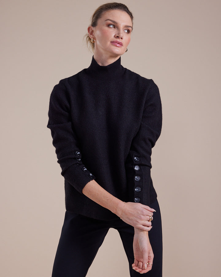 BUTTON Sleeve Wool Sweater