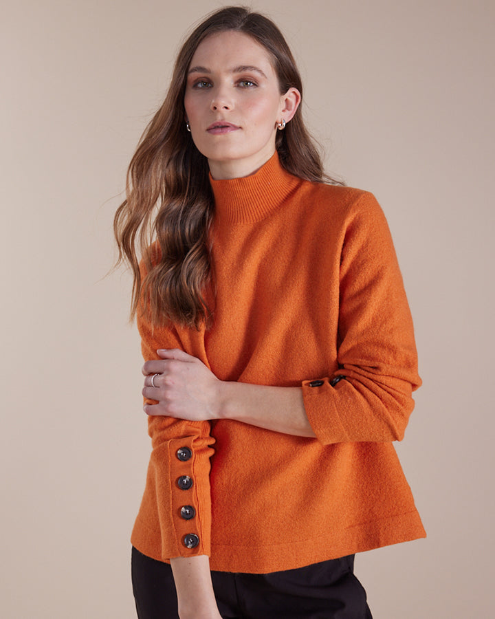 BUTTON Sleeve Wool Sweater