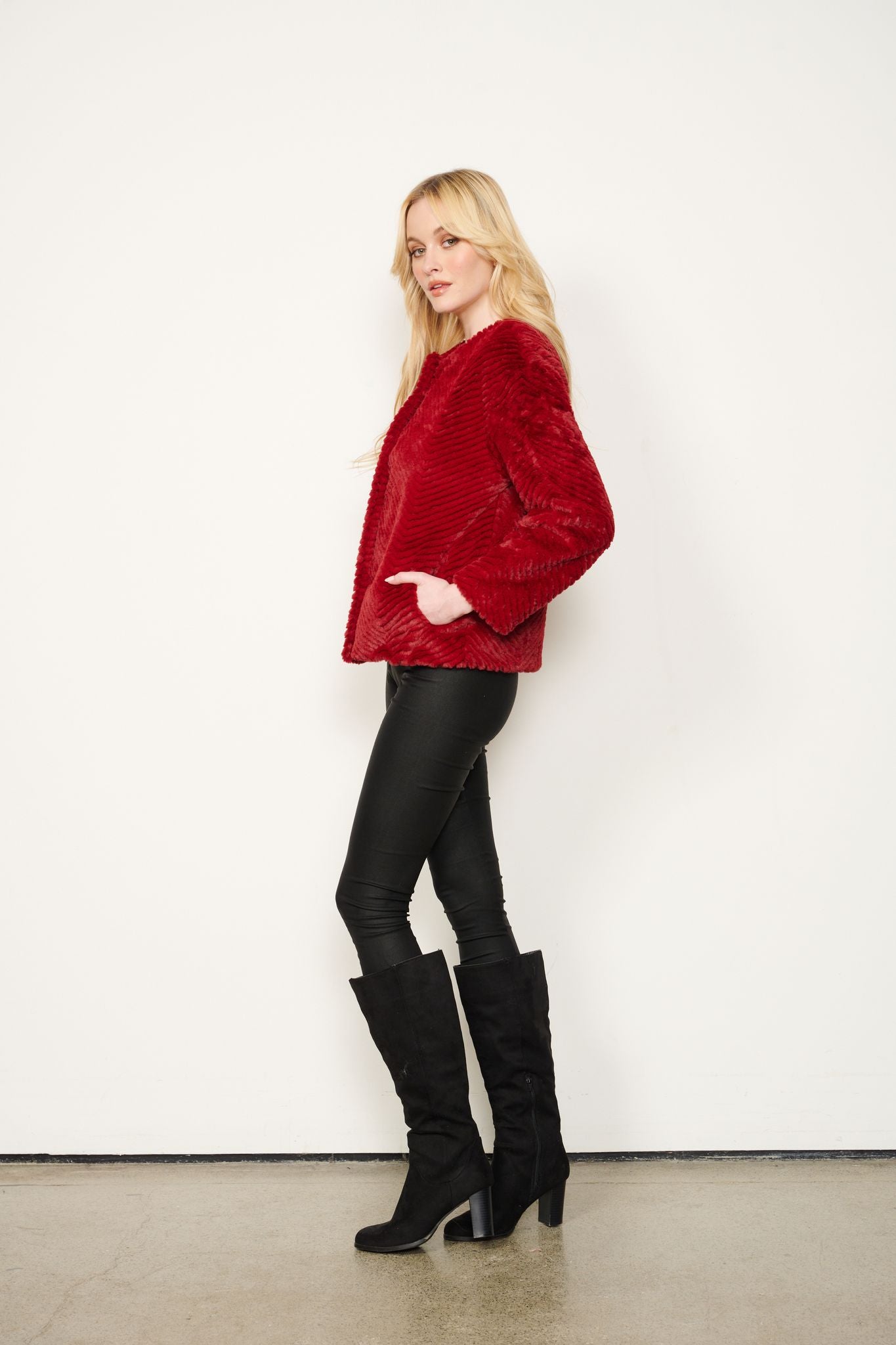 Red Faux Fur Jacket